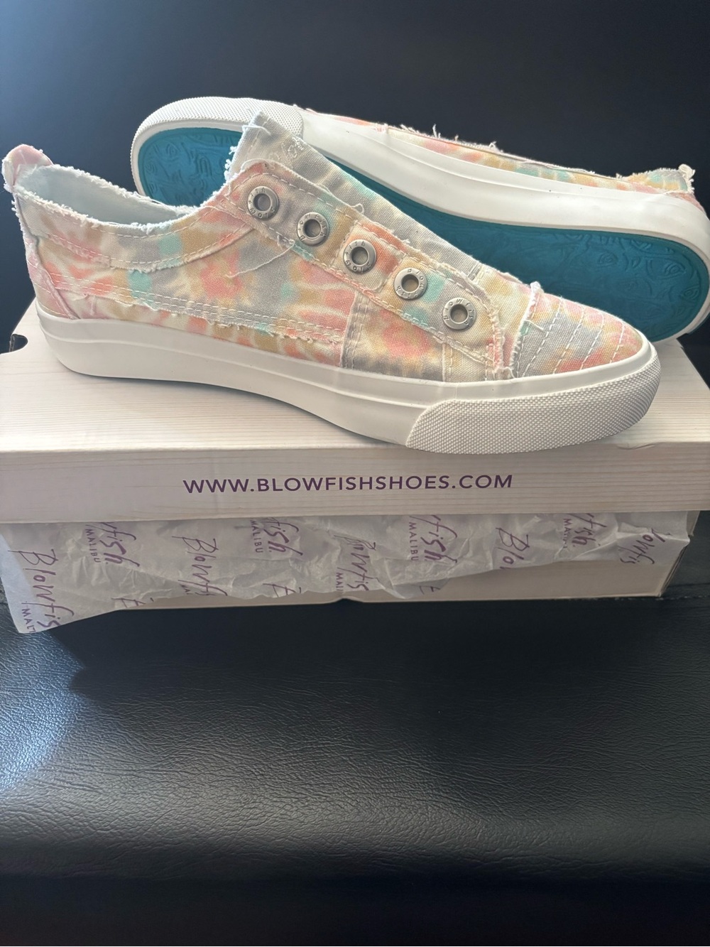 Blowfish Women’s Tie-Dye Slip-On Sneakers - White with Pastel Multi